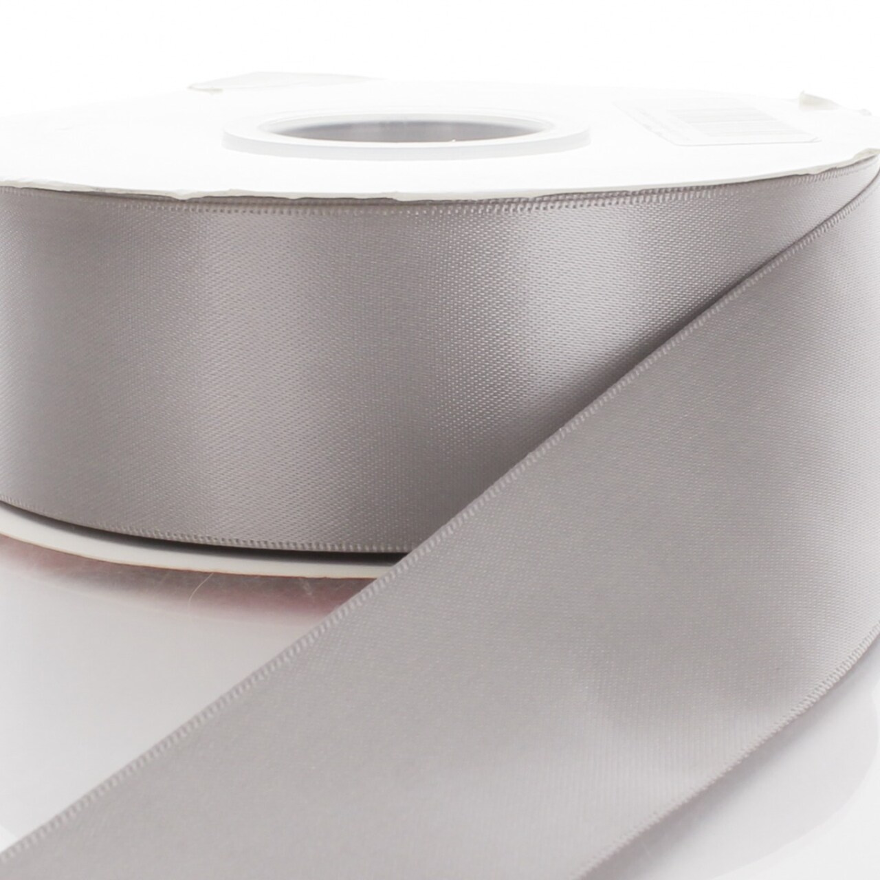 4&#x22; Double Faced Satin Ribbon 012 Silver 25yd